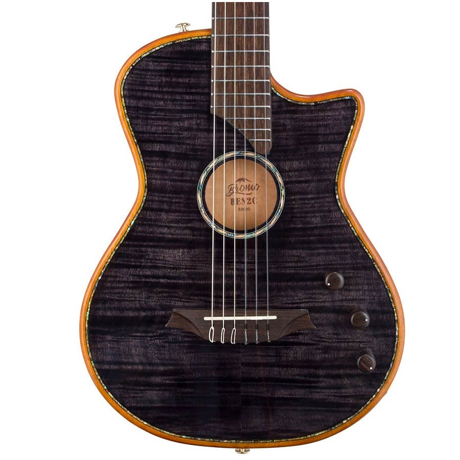 Bromo BEN2CTBK – Chitară electro-acustică nylon hollow body, 6 corzi, cu cutie rigidă
