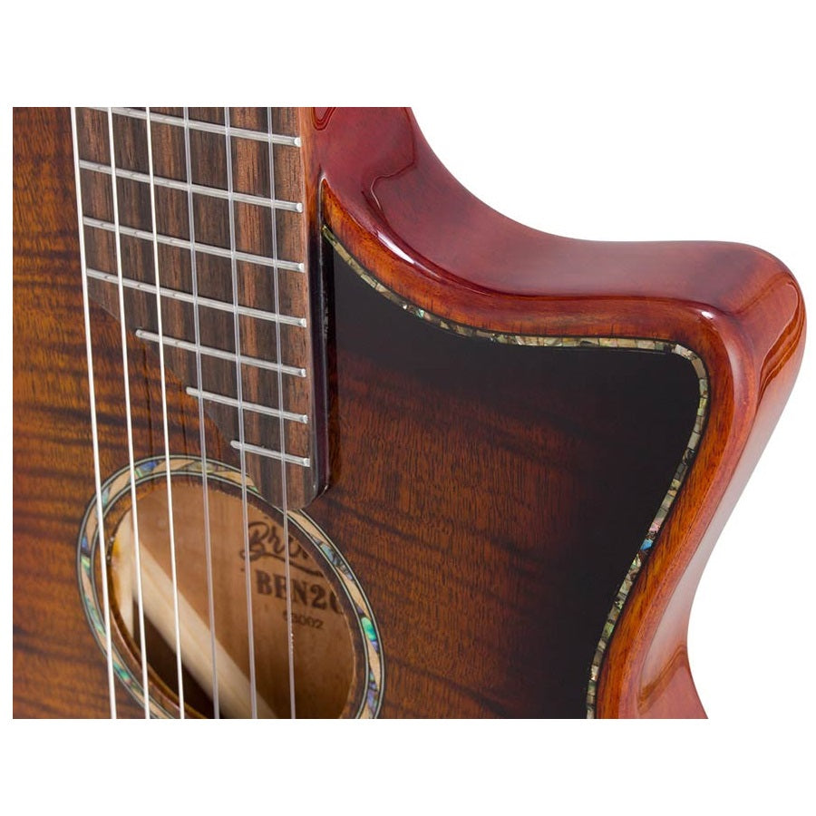 Bromo BEN2C3TS – Chitară electro-acustică nylon hollow body, 6 corzi, cu cutie rigidă