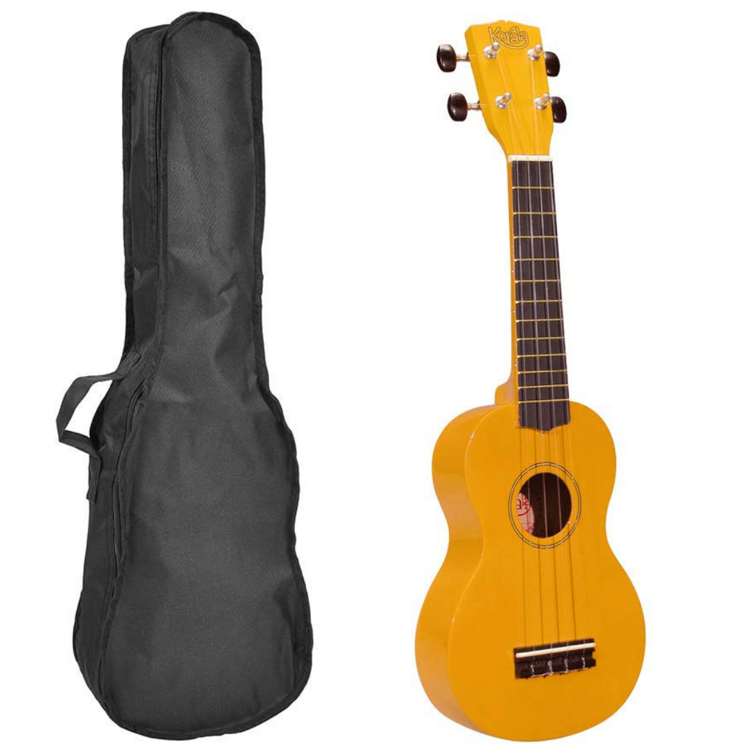 Korala UKS30YE – Set ukulele sopran, 4 corzi, cu husă