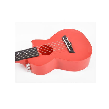 Korala PUG40ERD – Set ukulele electric (guitarlele), policarbonat, roșu, 69 cm, cu 3 pene