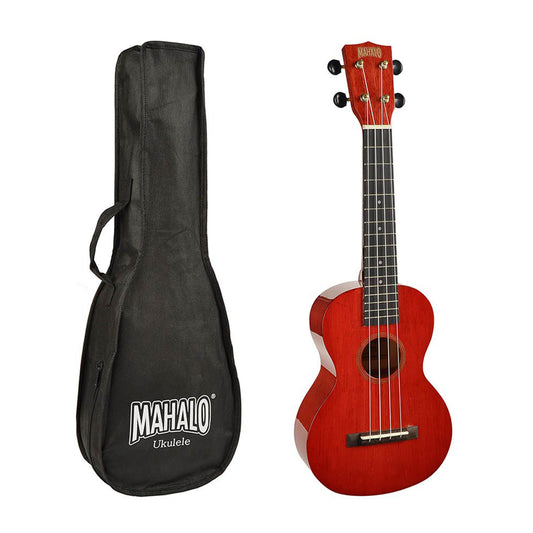 Mahalo MH2TWR – Set ukulele concert, finisaj roșu transparent (Wine Red), cu husă
