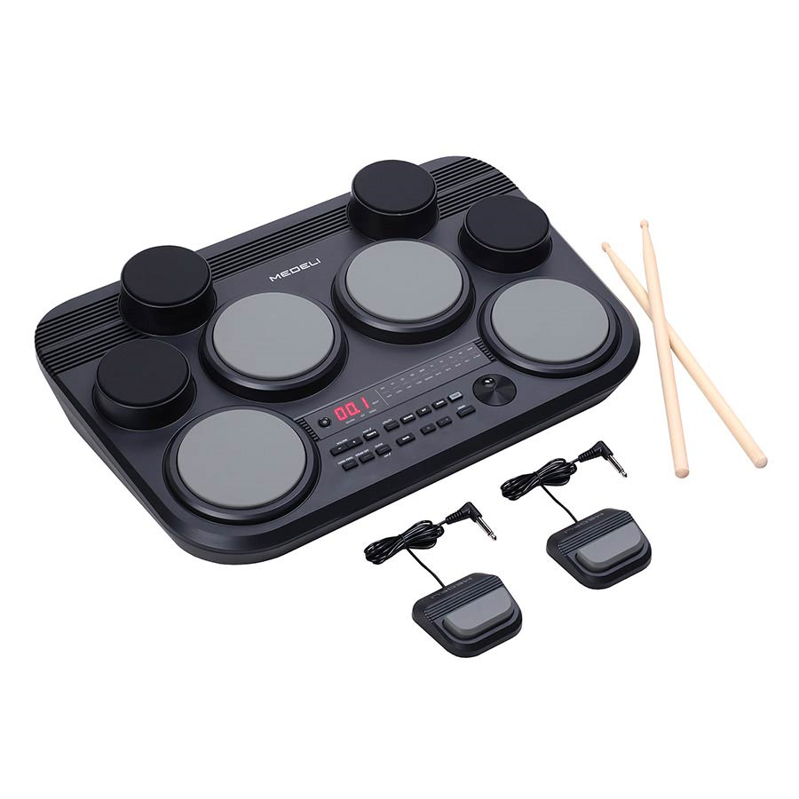 Medeli DD225 Set tobe electronice de masă cu 8 pad-uri sensibile la atingere, 2 pedale, bețe incluse