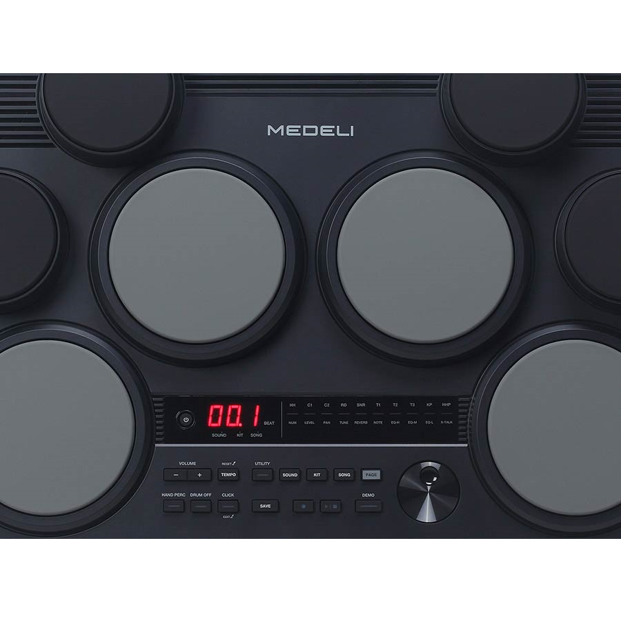 Medeli DD225 Set tobe electronice de masă cu 8 pad-uri sensibile la atingere, 2 pedale, bețe incluse