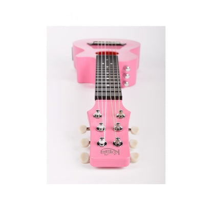 Korala PUG40EPK – Set ukulele electric (guitarlele), policarbonat, roz, 69 cm, cu 3 pene