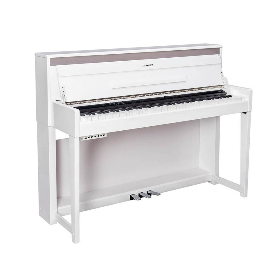 Medeli DP650KWGW Pian digital profesional, claviatură din lemn (G3PW), Glossy White