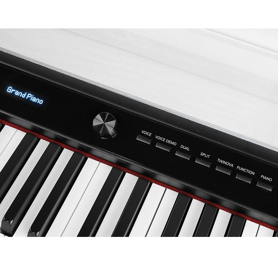 Medeli DP650KWGW Pian digital profesional, claviatură din lemn (G3PW), Glossy White