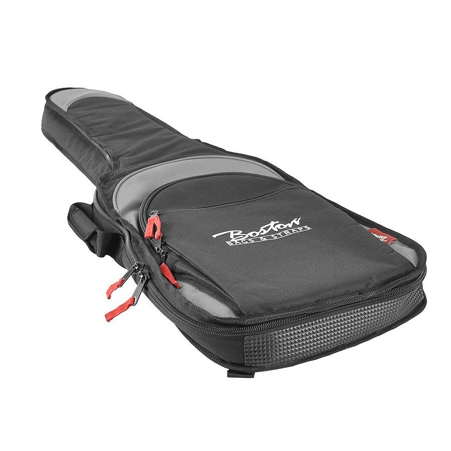 Boston E25BG Husă Super Packer pentru chitară electrică, căptușeală 25 mm, negru/gri