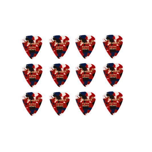 Fender 351 Shape Premium Picks Set (1980351250) – Set pene de chitară, 12 bucăți, Extra Heavy, Confetti