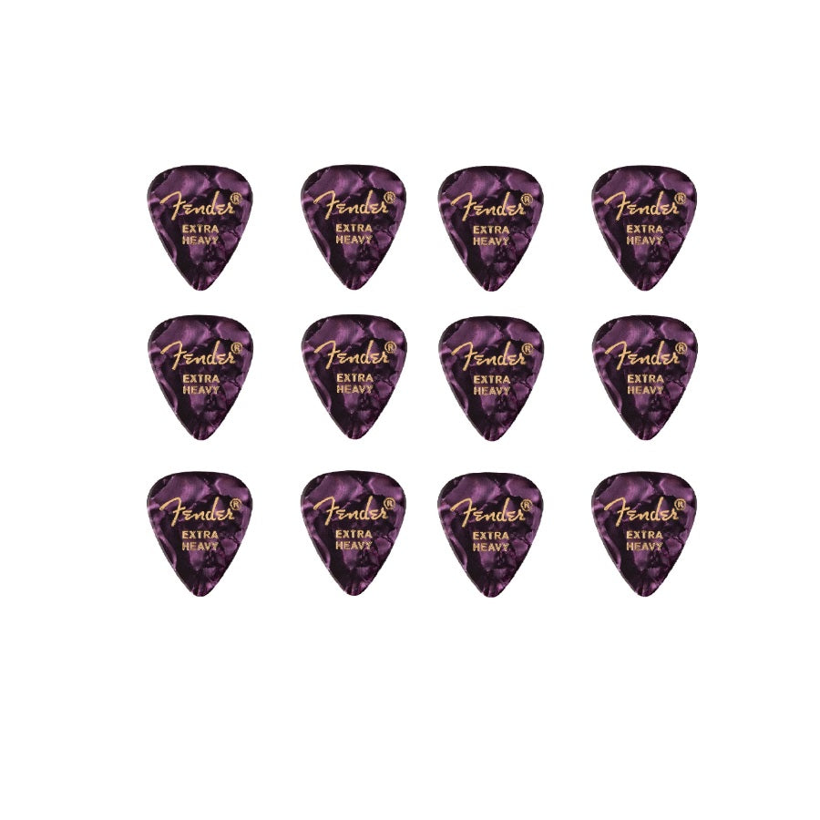 Fender 351 Shape Premium Picks Set (1980351676) – Set pene de chitară, 12 bucăți, Extra Heavy, Violet