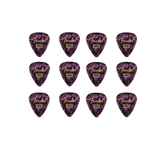 Fender 351 Shape Premium Picks Set (1980351676) – Set pene de chitară, 12 bucăți, Extra Heavy, Violet