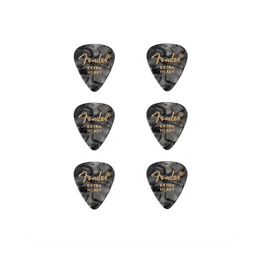 Fender 351 (1980351643) – Set de pene de chitară Premium Shape, 6 bucăți, Extra Heavy, Black
