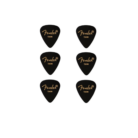 Fender 351 (1980351706) – Set de pene de chitară Premium Shape, 6 bucăți, Thin, Black