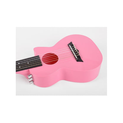 Korala PUG40EPK – Set ukulele electric (guitarlele), policarbonat, roz, 69 cm, cu 3 pene