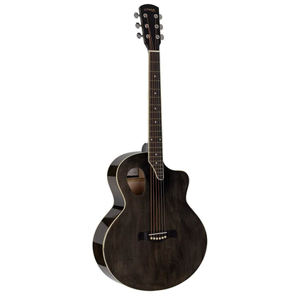 Nashville GOF110TBK Chitară acustică cu gaură de rezonanță offset,Transparent Black