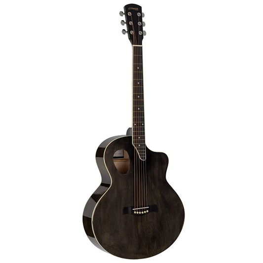 Nashville GOF110TBK Chitară acustică cu gaură de rezonanță offset,Transparent Black