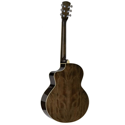 Nashville GOF110TBK Chitară acustică cu gaură de rezonanță offset,Transparent Black