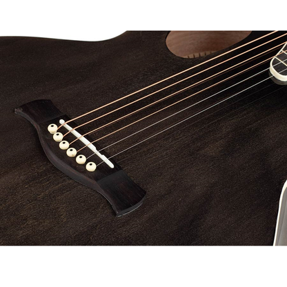 Nashville GOF110TBK Chitară acustică cu gaură de rezonanță offset,Transparent Black