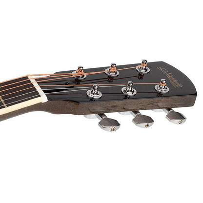 Nashville GOF110TBK Chitară acustică cu gaură de rezonanță offset,Transparent Black