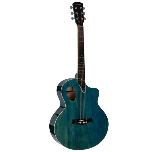 Nashville GOF110TBU Chitară acustică cu gaură de rezonanță offset, Transparent Blue