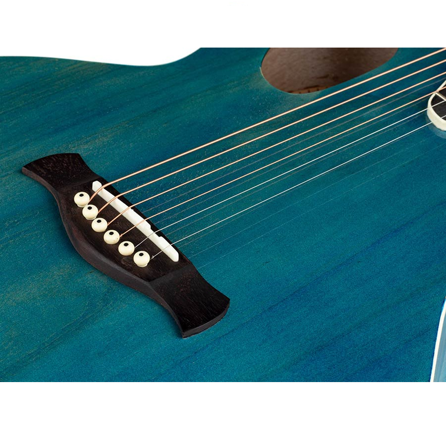Nashville GOF110TBU Chitară acustică cu gaură de rezonanță offset, Transparent Blue