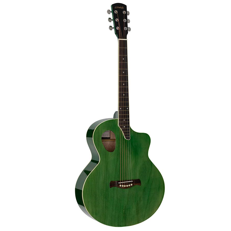 Nashville GOF110TGN Chitară acustică cu gaură de rezonanță offset, Transparent Green