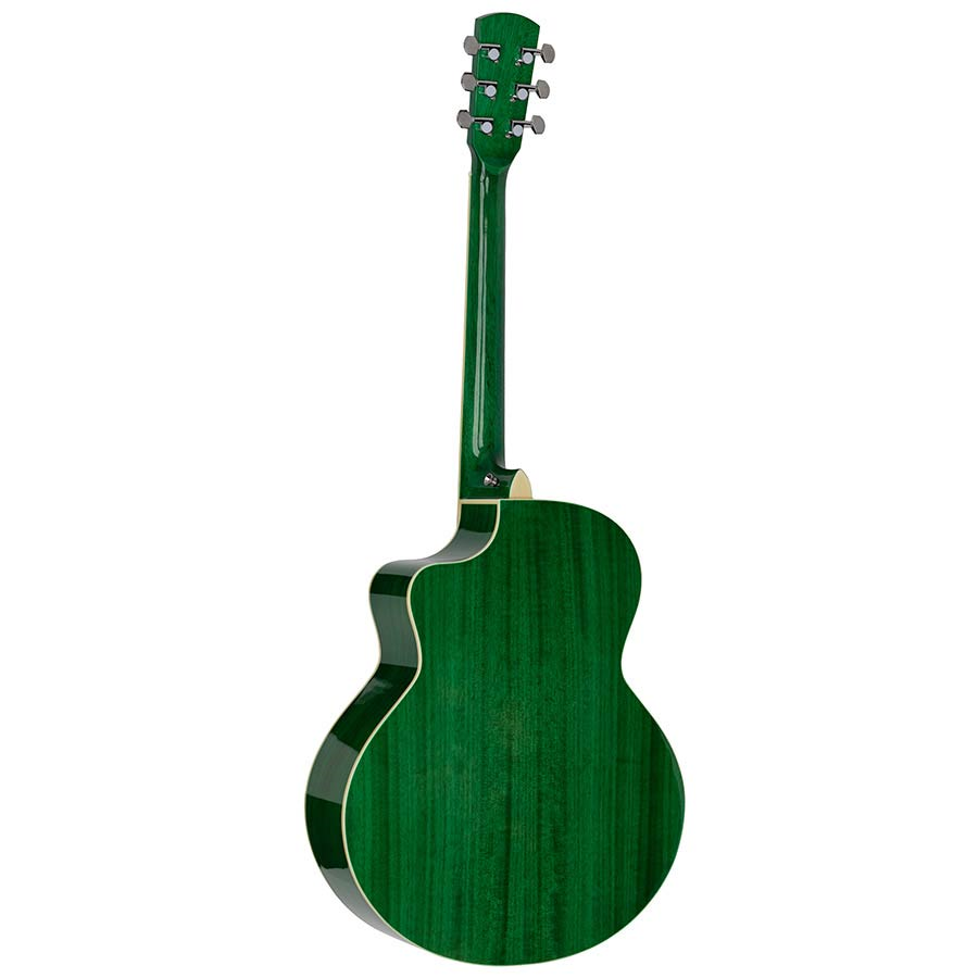 Nashville GOF110TGN Chitară acustică cu gaură de rezonanță offset, Transparent Green