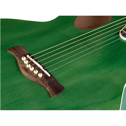 Nashville GOF110TGN Chitară acustică cu gaură de rezonanță offset, Transparent Green