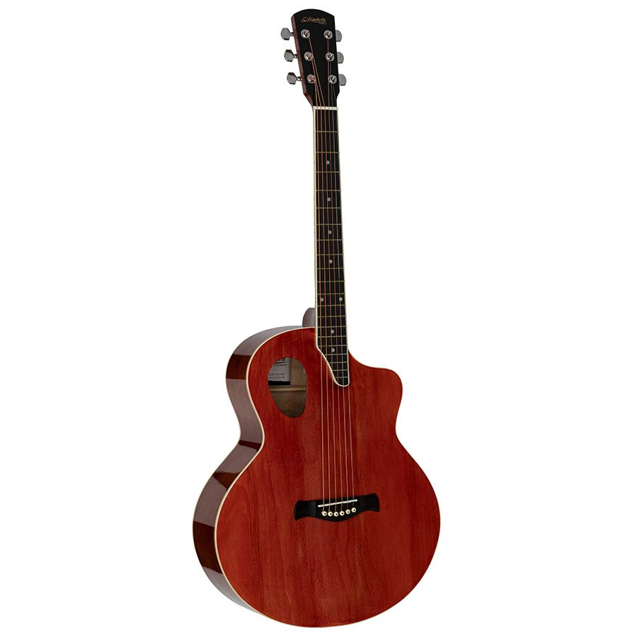 Nashville GOF110TRD Chitară acustică cu gaură de rezonanță offset, Transparent Red