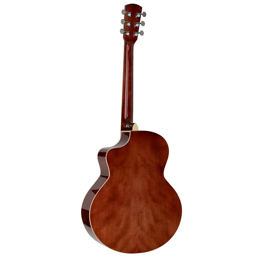 Nashville GOF110TRD Chitară acustică cu gaură de rezonanță offset, Transparent Red