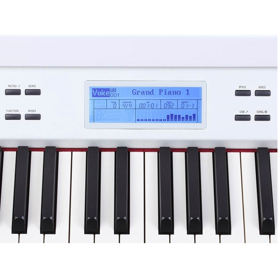 Medeli GRAND510WH Pian digital baby grand, claviatură cu 88 clape grele (K8), Alb lucios