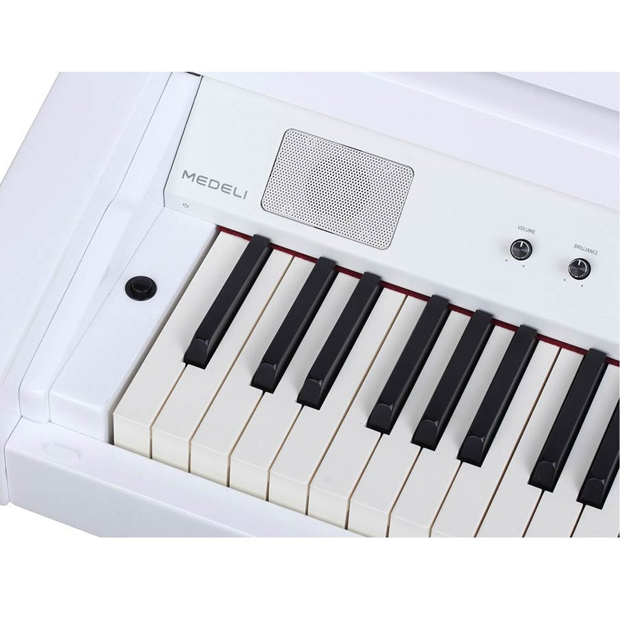 Medeli GRAND510WH Pian digital baby grand, claviatură cu 88 clape grele (K8), Alb lucios