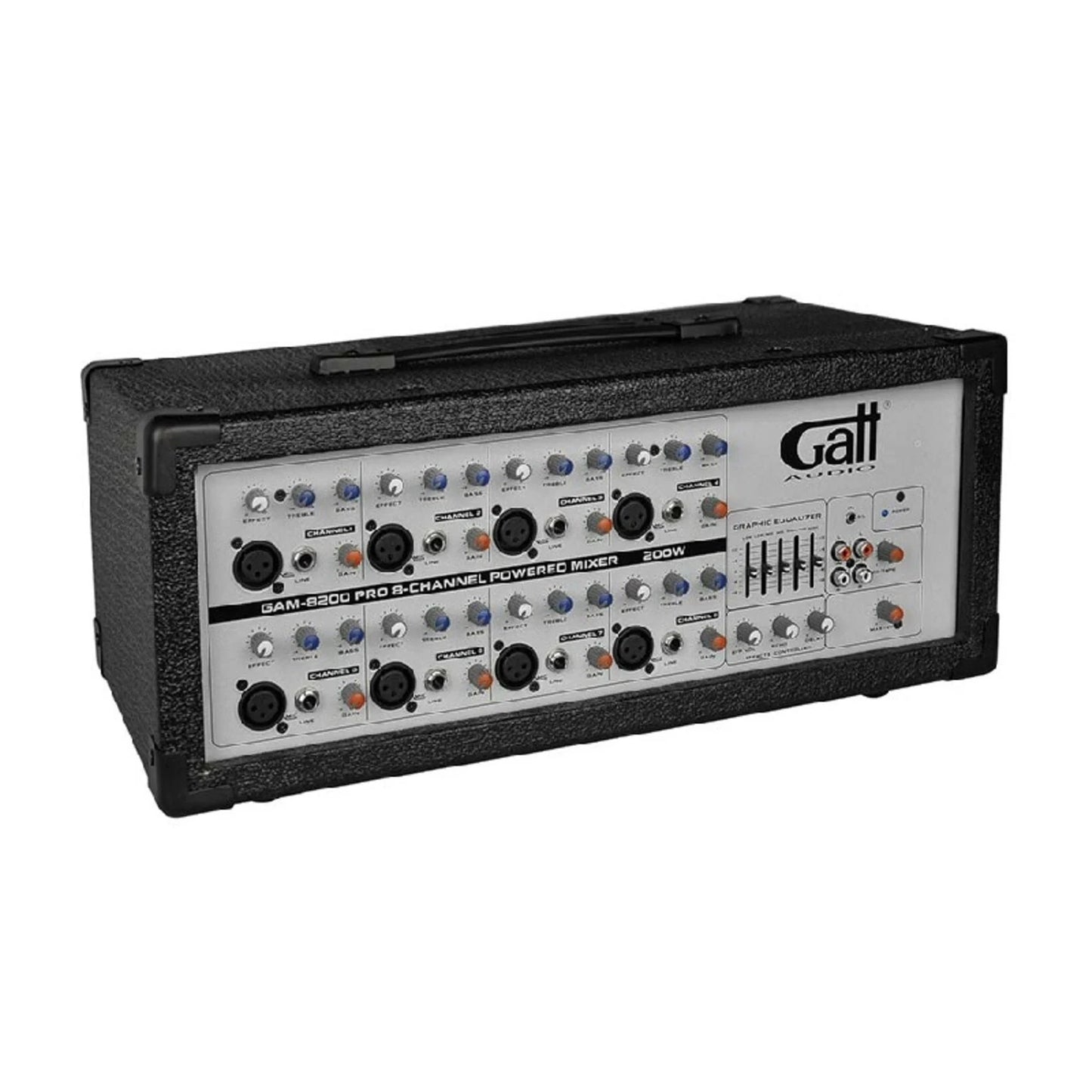 Gatt Audio GAM8200 Mixer cu amplificare, 8 canale, 200W