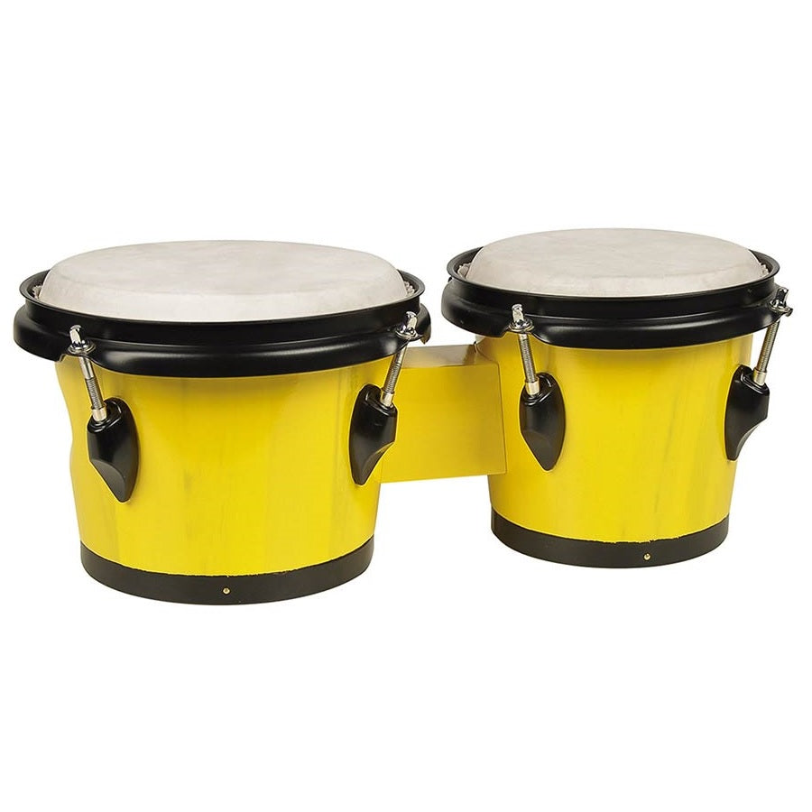 Hayman BG402YE Bongo lemn masiv, 6,8" + 7,8", piele naturală, galben