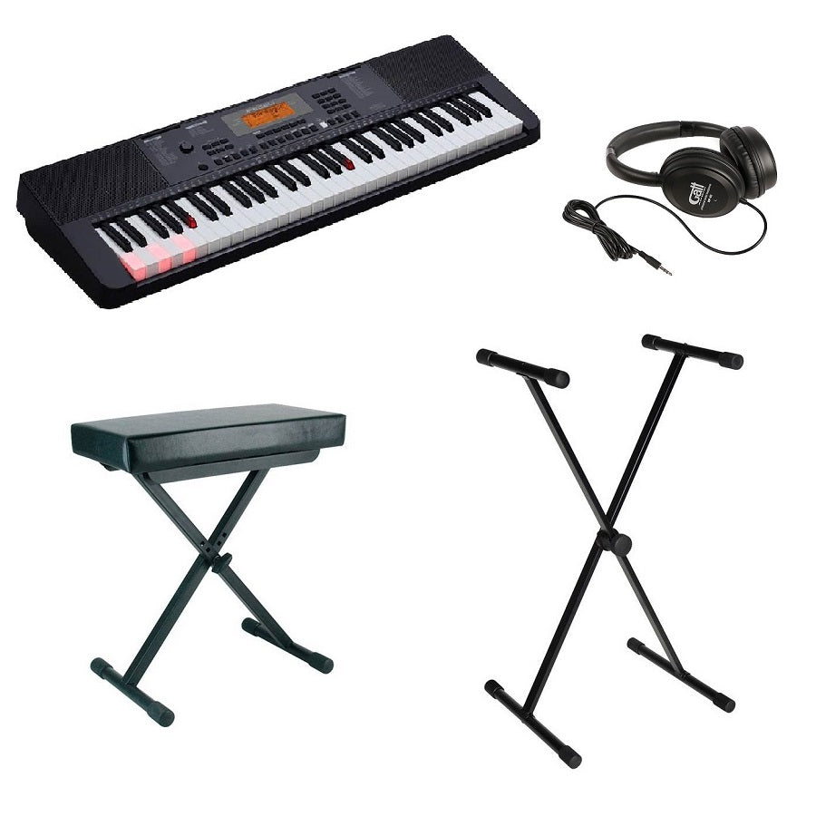 Set orgă Medeli IK200 cu căști, scaun și stativ, 61 clape dinamice, 585 tonuri, 202 ritmuri, USB-MIDI, intrare microfon