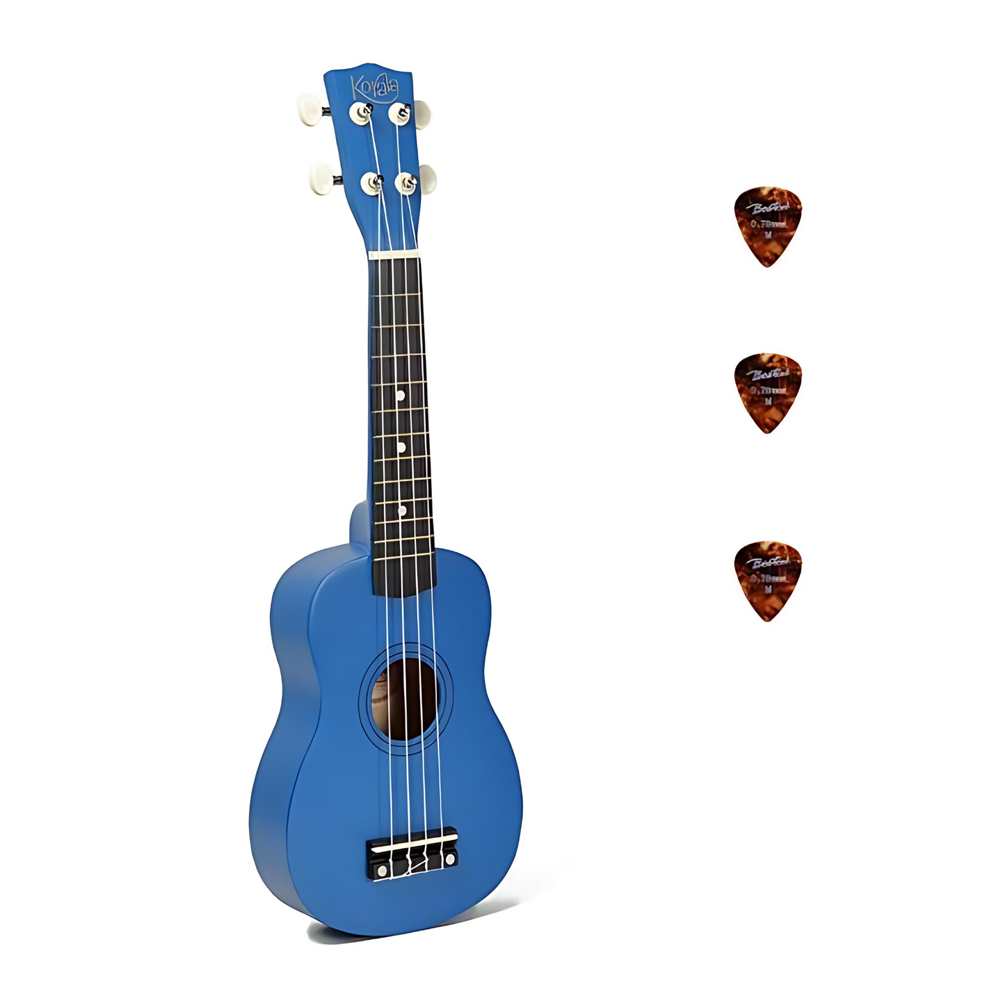 Korala UKS15BU – Set ukulele sopran, 3 pene, albastru mat (fără husă)