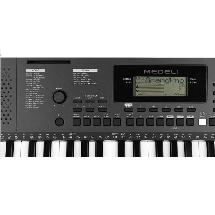 Medeli MK100 Orgă electronică, 61 clape dinamice, 480 tonuri, USB-MIDI