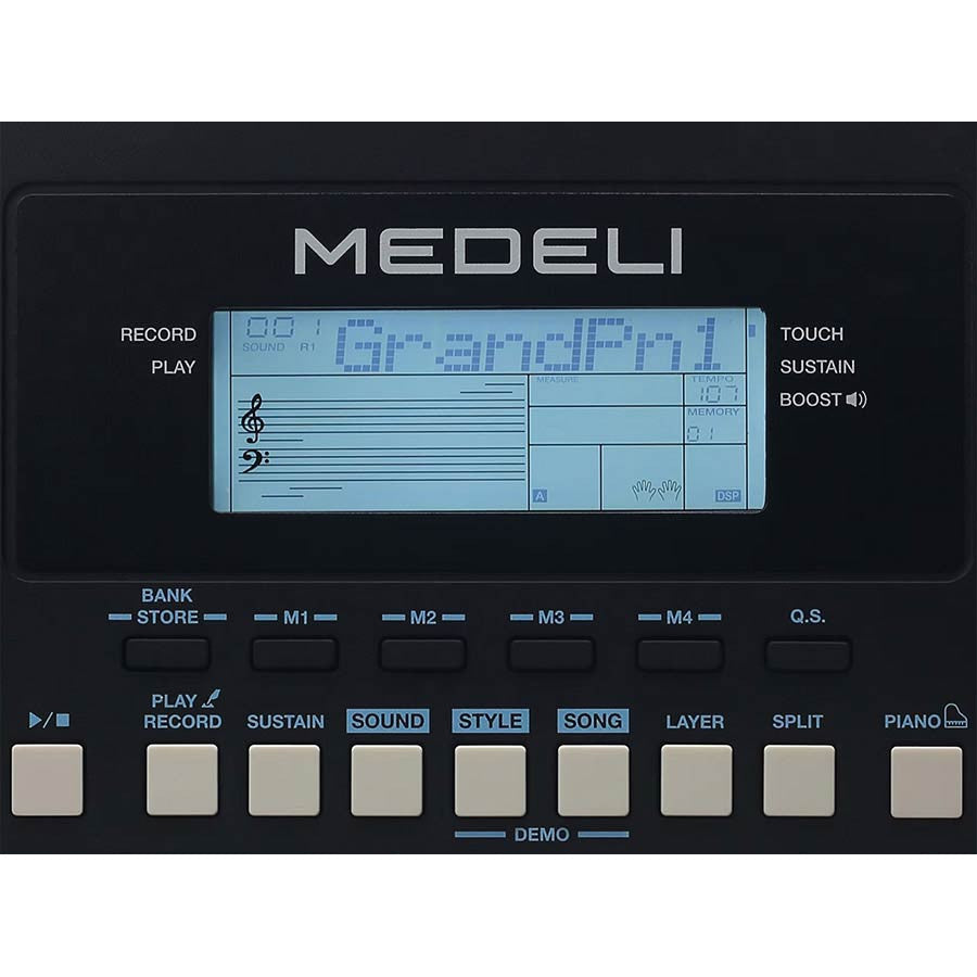 Set orgă Medeli MK110 cu căști, scaun și stativ, 61 clape dinamice, 500 sunete, USB MIDI & Audio