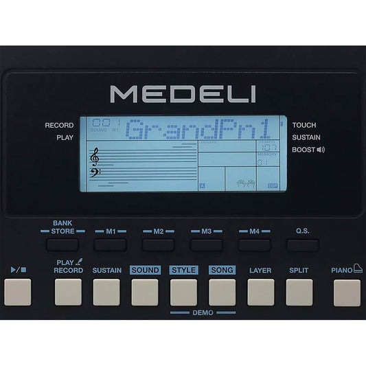 Set orgă Medeli MK110 cu căști, scaun și stativ, 61 clape dinamice, 500 sunete, USB MIDI & Audio