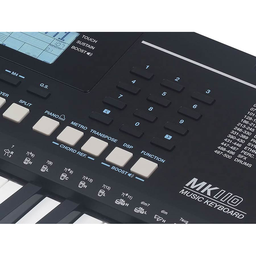 Set orgă Medeli MK110 cu căști, scaun și stativ, 61 clape dinamice, 500 sunete, USB MIDI & Audio