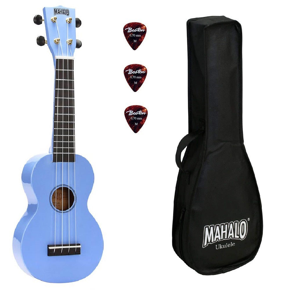 Mahalo MR1LBU Ukulele sopran, albastru deschis lucios, cu husă