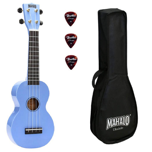 Mahalo MR1LBU Ukulele sopran, albastru deschis lucios, cu husă