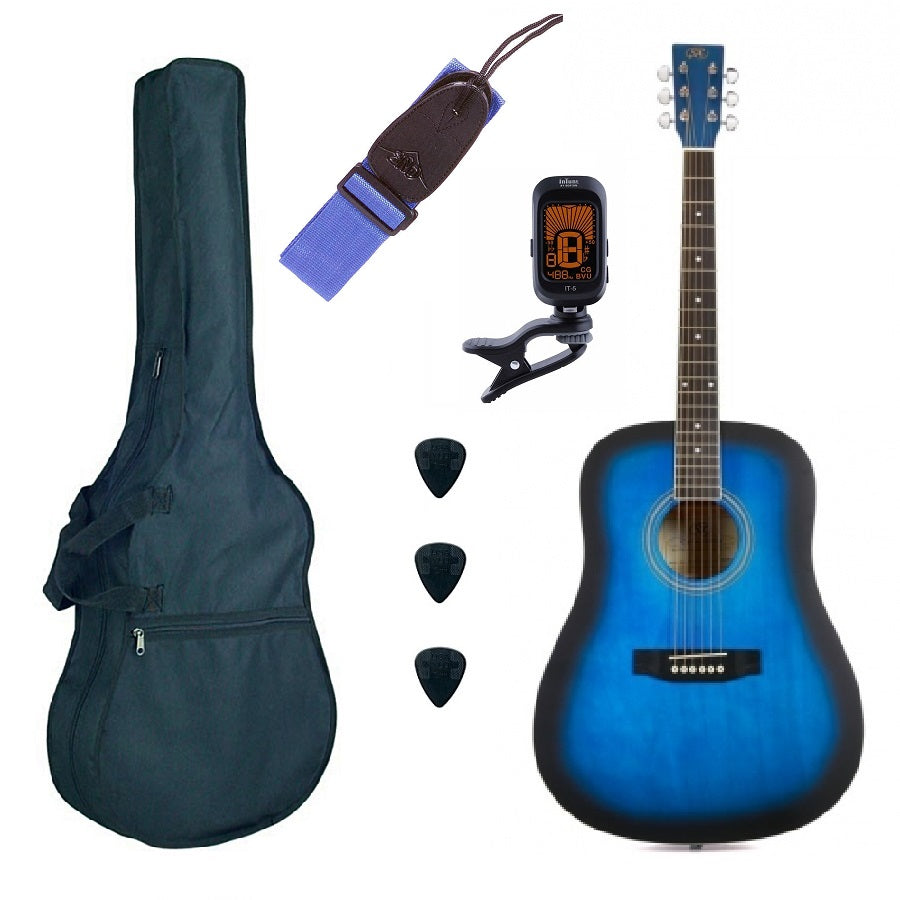 SX SD104GBUSBasic2 Set chitară acustică, albastru lucios