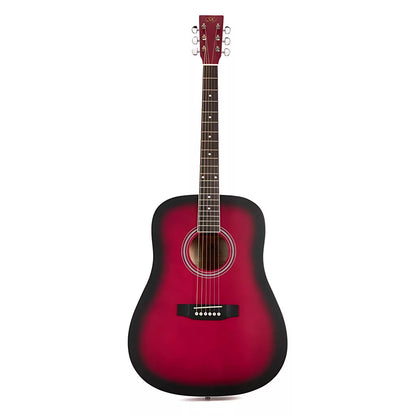 SX SD104GRDS Chitară acustică, rosu sunburst, lucios