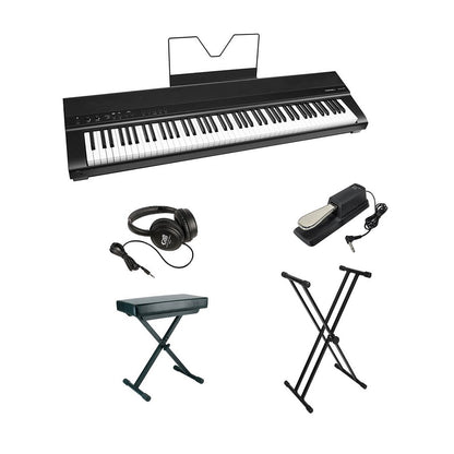 Set pian digital Medeli SP201 Basic2 cu scaun, pedală, căști și stativ, 88 clape hammer action, 192 note polifonie