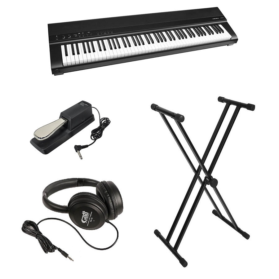 Set pian digital Medeli SP201 Basic1 cu pedală, căști și stativ, 88 clape hammer action, 192 note polifonie