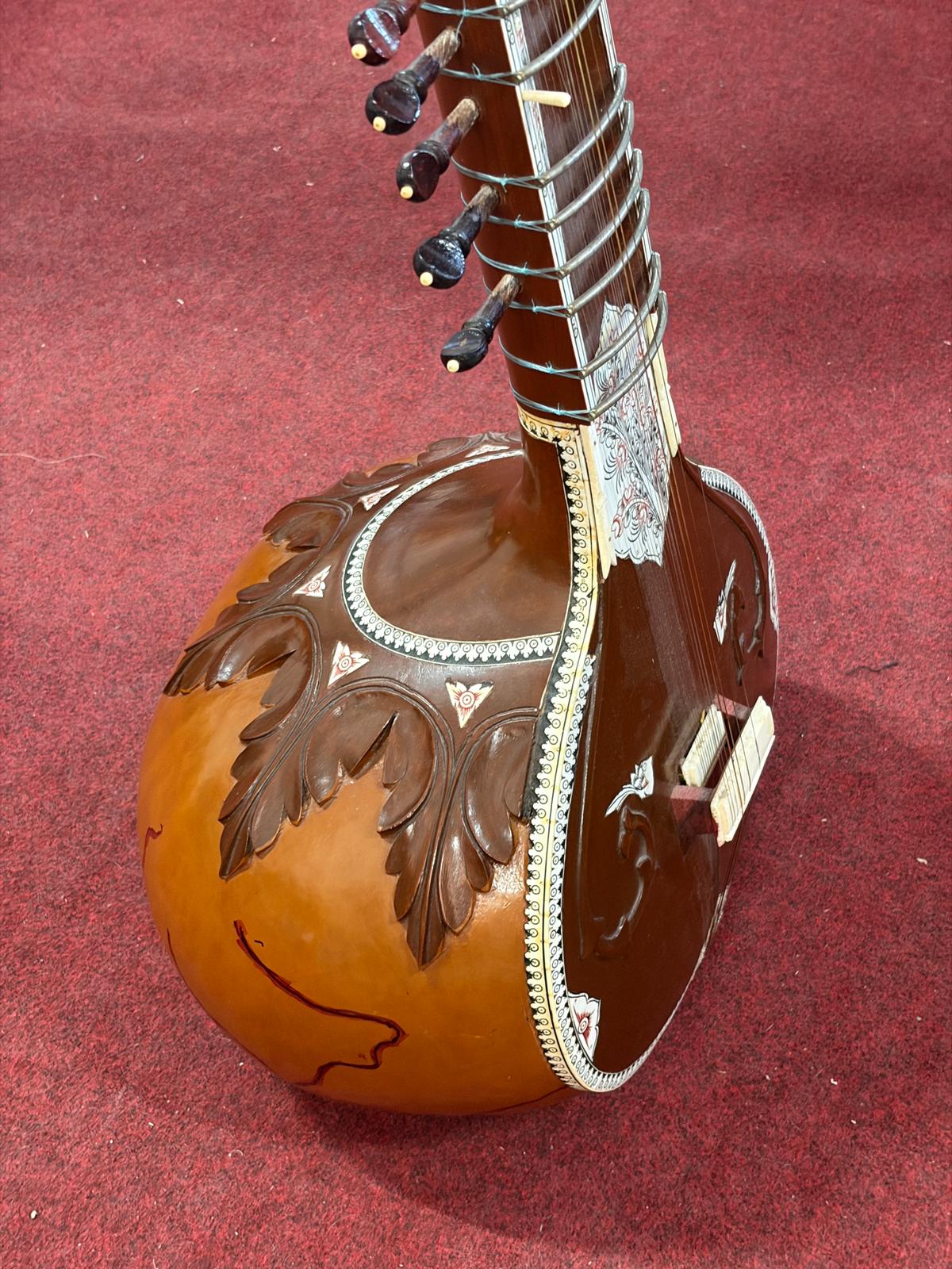 Sitar, Szitár Instrument de Colecție, Made in India, cutie, stare bună