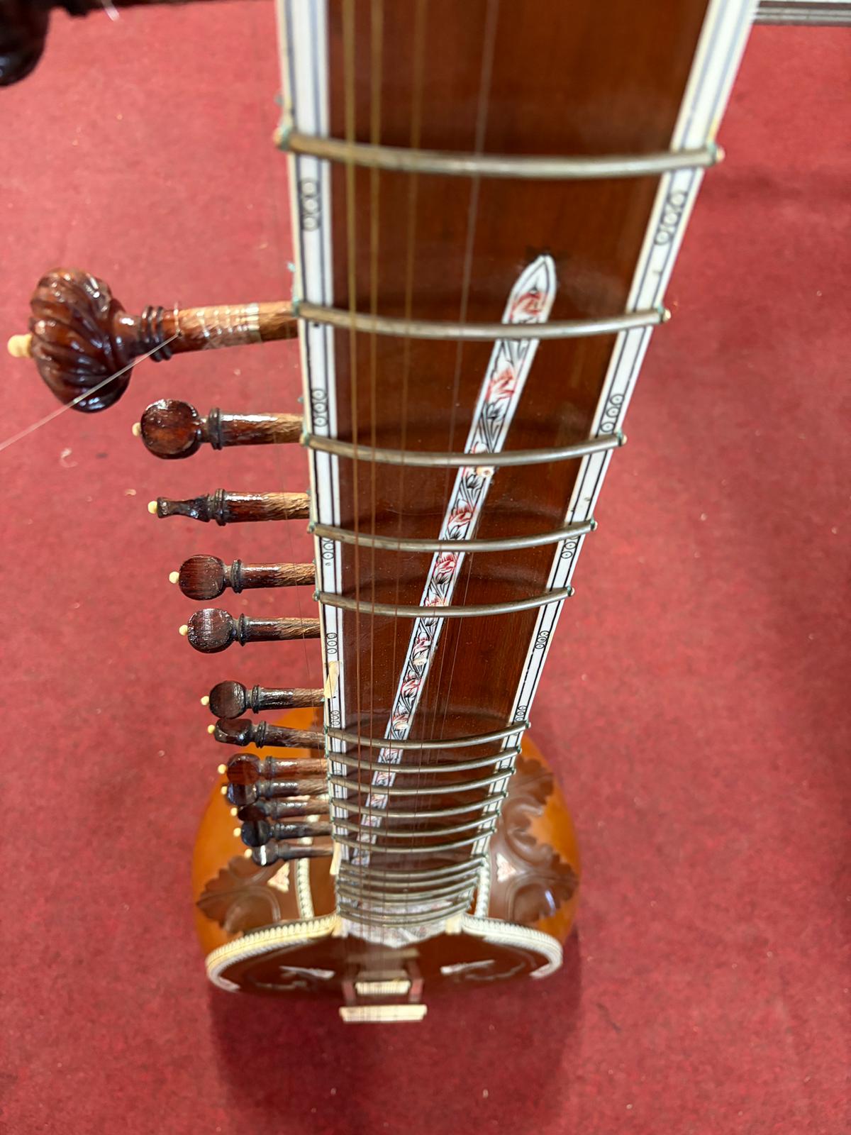 Sitar, Szitár Instrument de Colecție, Made in India, cutie, stare bună