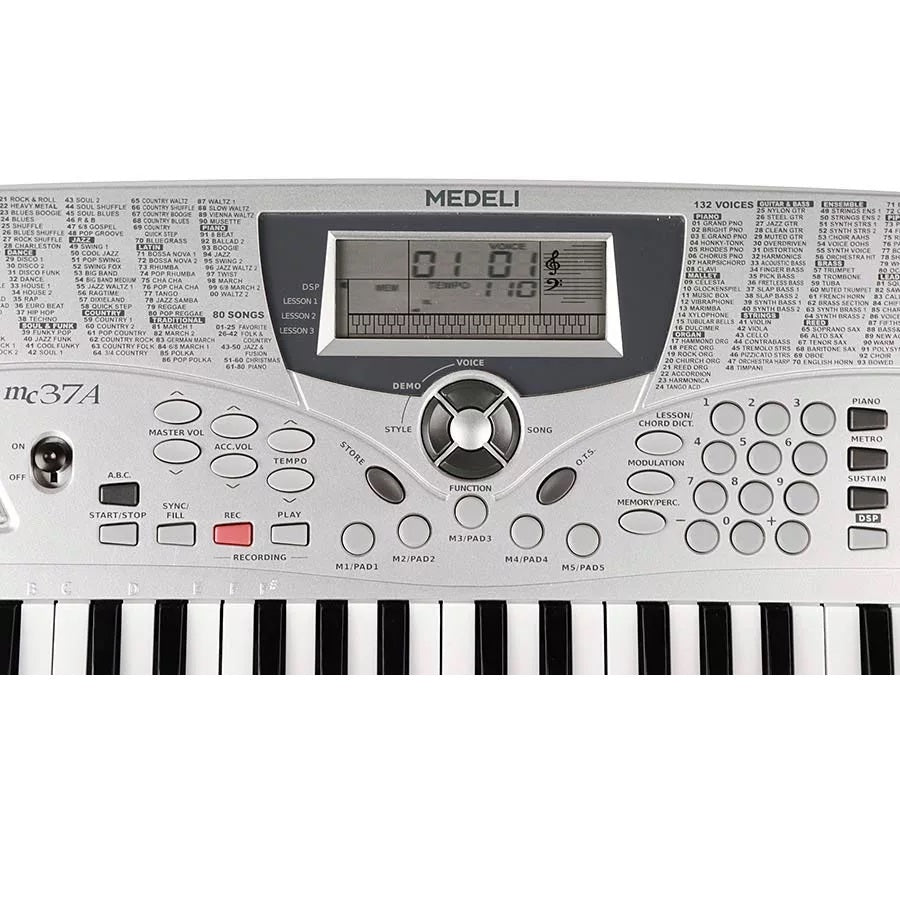 Medeli MC37A Orgă electronică, 49 clape medii, 132 tonuri, 100 ritmuri, USB-MIDI