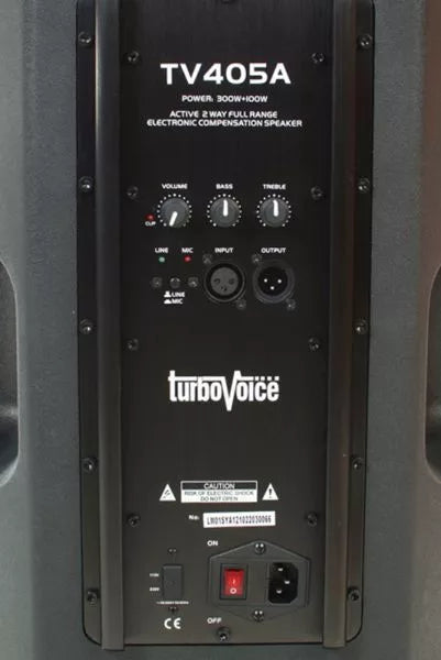 TurboVoice TV405A Boxă activă 2-way, 400 W RMS, woofer 15”, driver 2”, control ton, XLR in/out