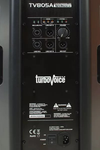 TurboVoice TV805A Boxă activă 2-way, Clasa D, woofer 15”, DSP, 1100 W
